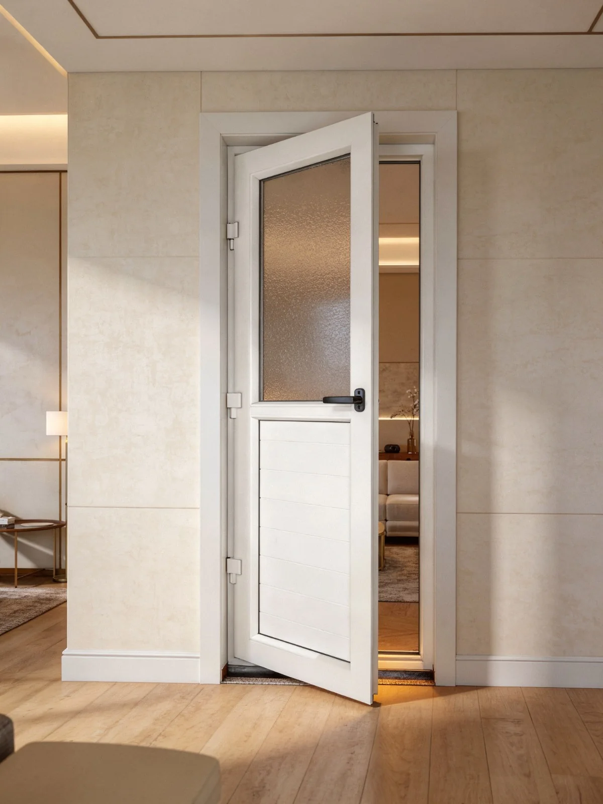 uPVC glazed door in a modern apartment interior