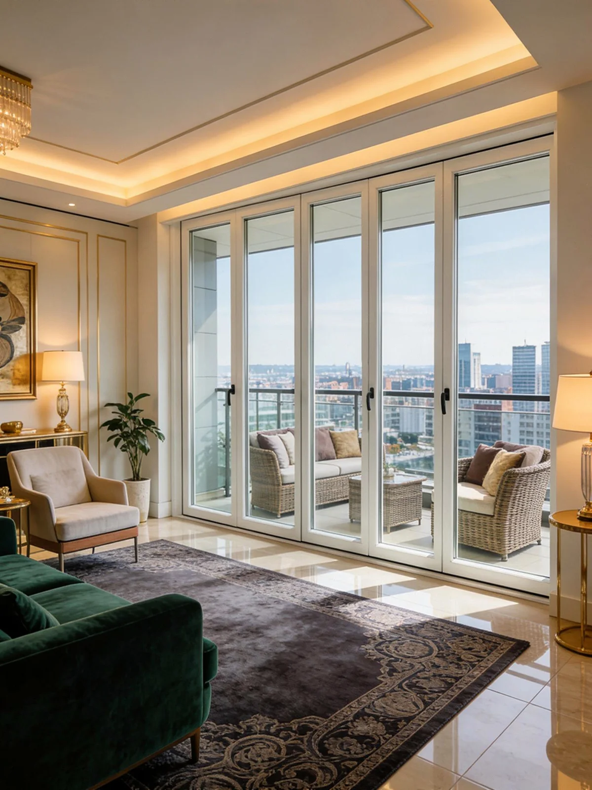 uPVC sliding doors in a hospitality-style interior